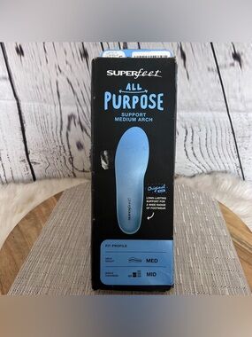 Superfeet All Purpose Support Medium Arch Support Insoles  Sz E M9.5-11/ WB-10.5